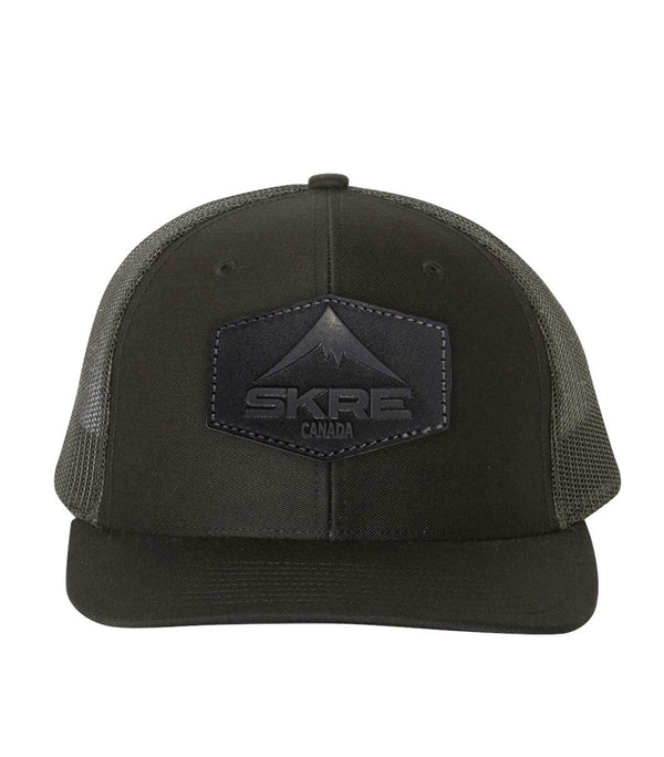 Black Leather Patch Hat
