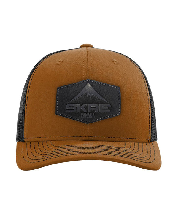 Black Leather Patch Hat